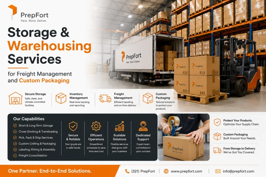 Storage & Warehousing Services for Freight Management and Custom Packaging